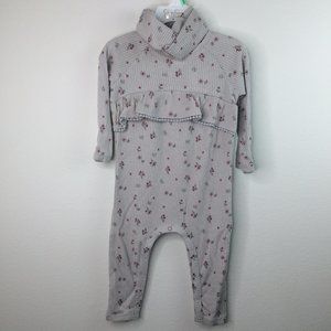 Jessica Simpson Baby Jumpsuit 18 Months Gray Floral Long Sleeve